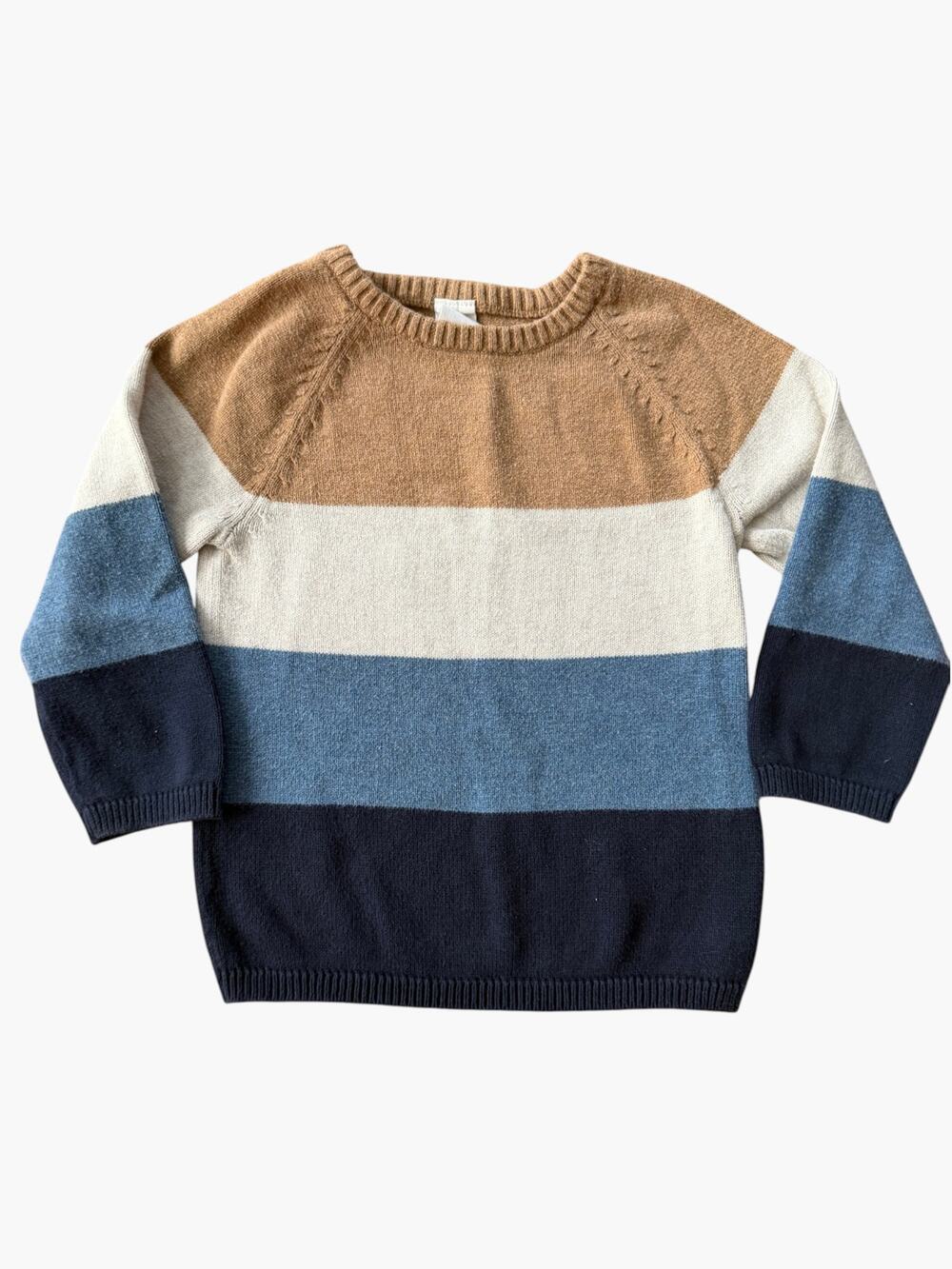 H&M Boys Colorblock Stripe Knit Sweater Button Shoulder Toddler 2T